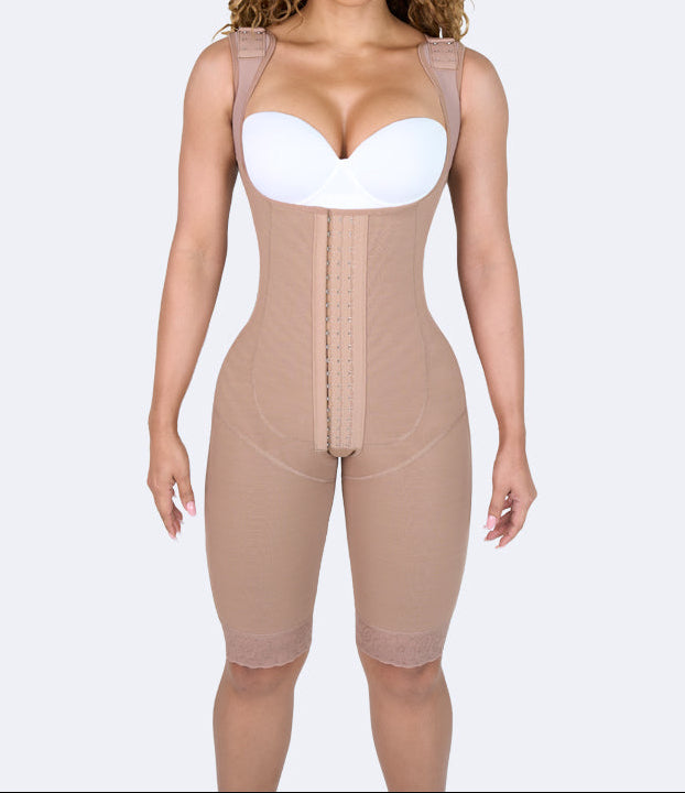 Hourglass Knee-Length Faja — Full-Body Compression & Glute Lift