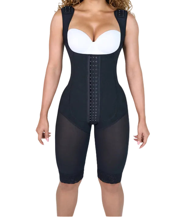 Hourglass Knee-Length Faja — Full-Body Compression & Glute Lift