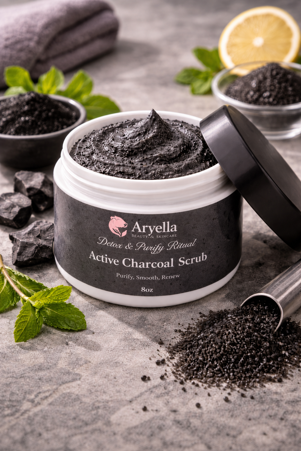 Detox & Purify Active Charcoal Body Scrub — Deep Cleanse & Smooth